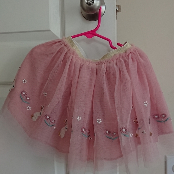 Sparkle Sisters by Couture Clips pink Pretty Bunny Embroidered Tutu size 3-4T - Picture 6 of 11